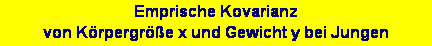 Textfeld: Emprische Kovarianz 
von K�rpergr��e x und Gewicht y bei Jungen