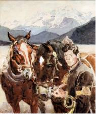 S&uuml;dtiroler Postreiter mit Gespann, 1910 - Eduard Th&ouml;ny