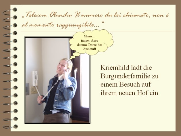 Kriemhild l&auml;dt die Burgundenfamilie zu einem Besuch auf ihrem neuen Hof ein.