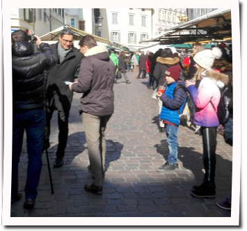 Warten auf das Interview mit dem Landeshauptmann