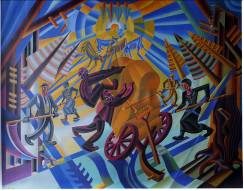 Cattedrale di montagna &ndash; dinamismo e mimica alpestre (La fienagione), 1925 - 26 - Fortunato Depero