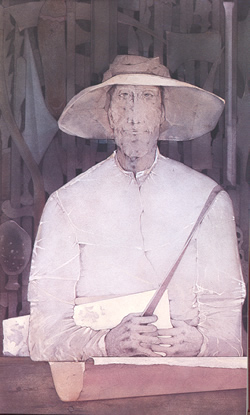 Michael Gaismair, Portr&auml;t von Karl Plattner (Bleistift und Tempera, 197475)